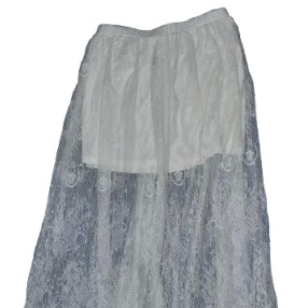 White Elegant Lace Flowy Skirt